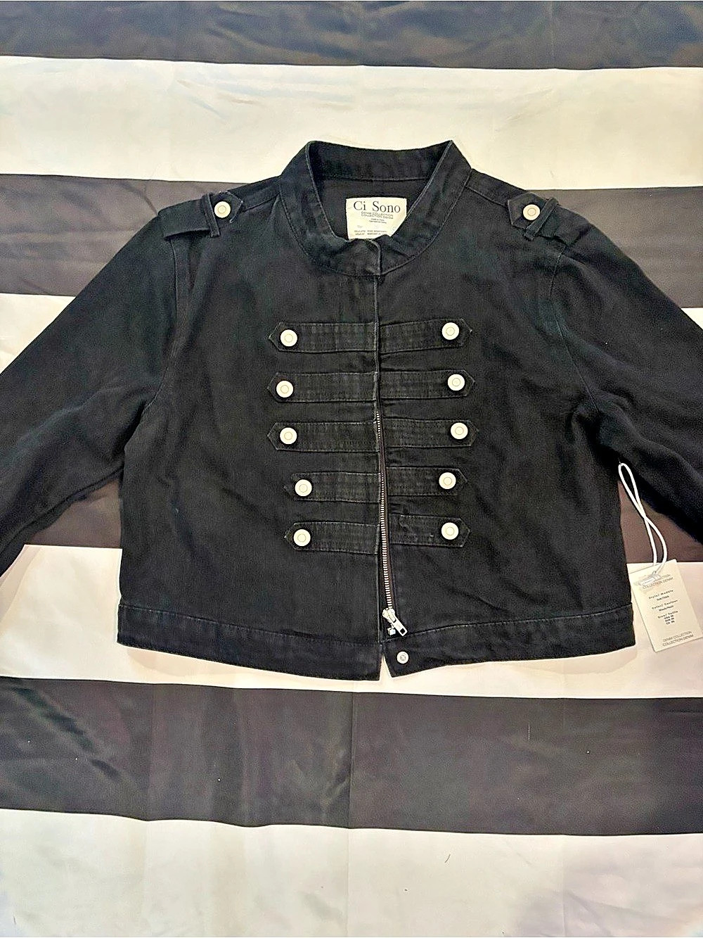 Ci Sono Black Denim Jacket Size Medium